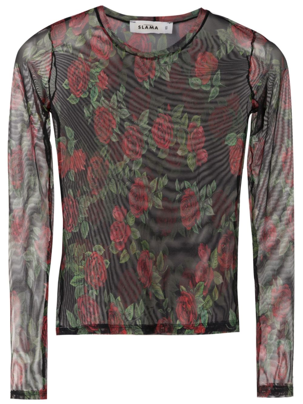 Amir Slama sheer floral-pattern T-shirt - Black von Amir Slama