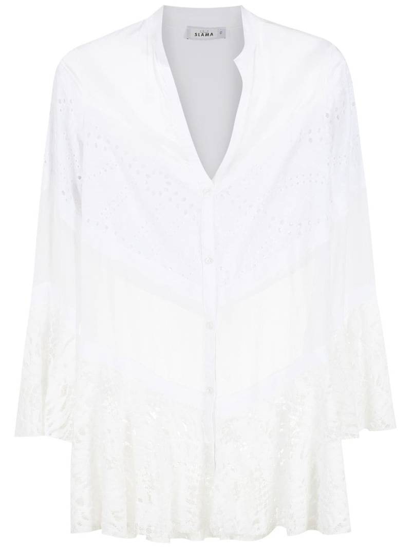 Amir Slama sheer-panel shirt dress - White von Amir Slama