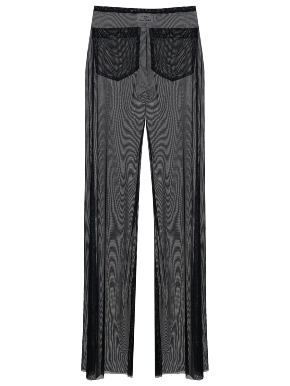 Amir Slama sheer ruffled-trim trousers - Black von Amir Slama