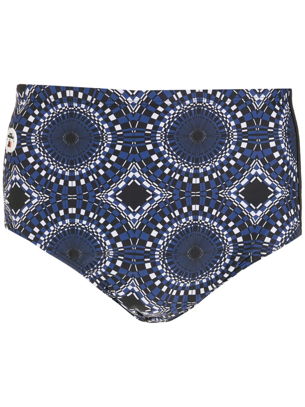 Amir Slama side-stripe abstract swimming shorts - Blue von Amir Slama