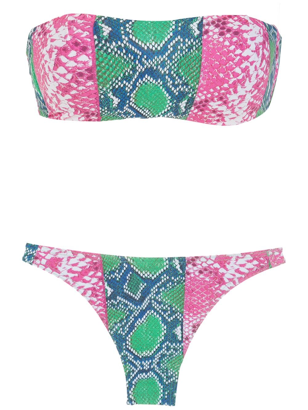 Amir Slama snakeskin-print bikini set - Green von Amir Slama