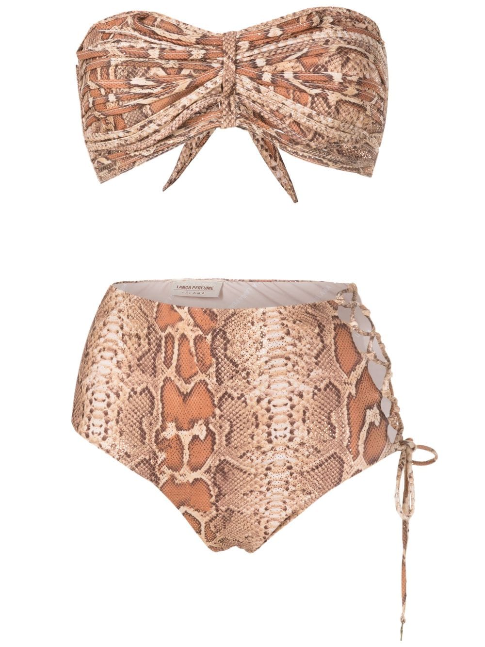 Amir Slama snakeskin-print tie-fastening bikini - Brown von Amir Slama