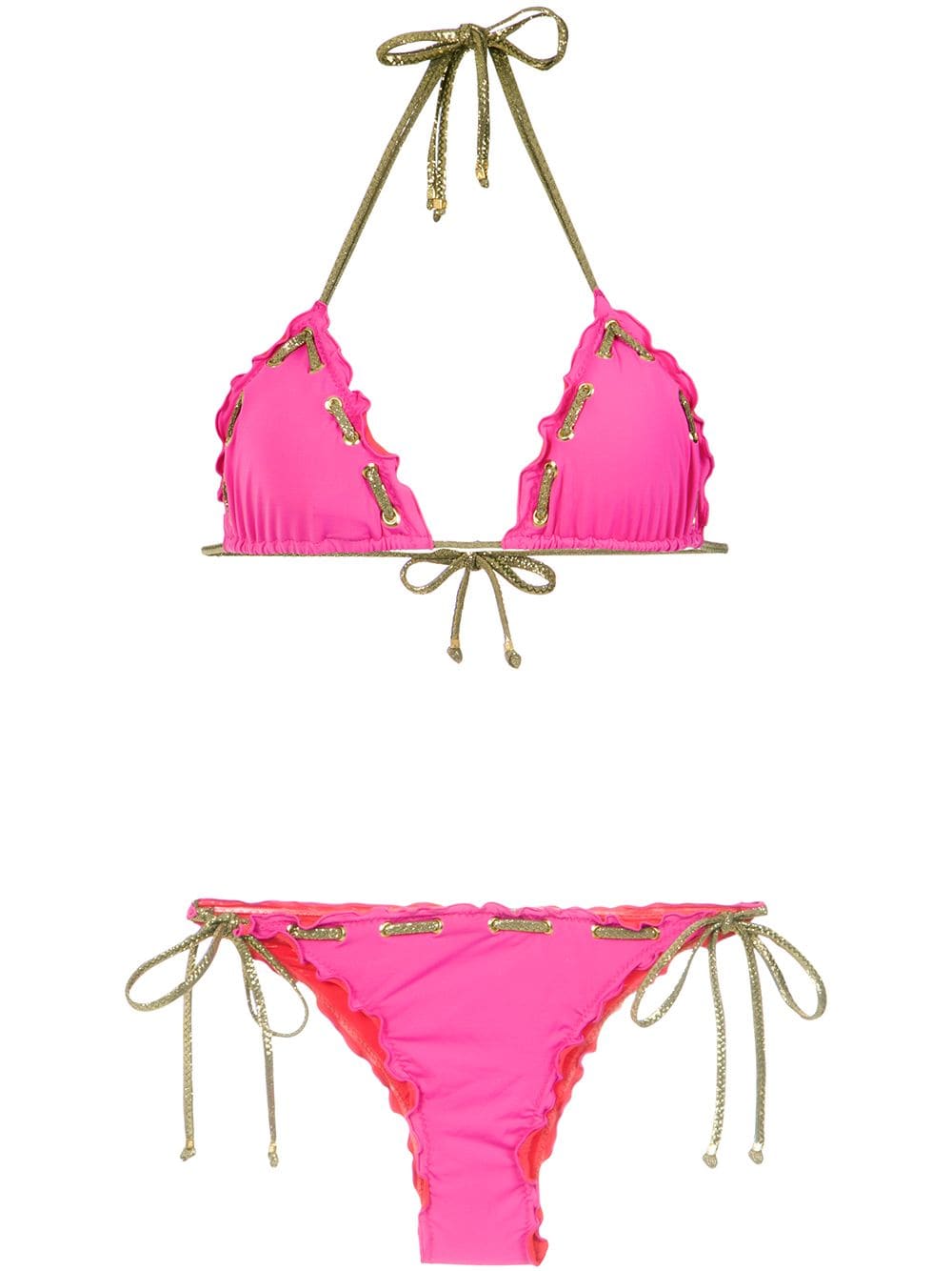 Amir Slama stitching details bikini set - Pink von Amir Slama