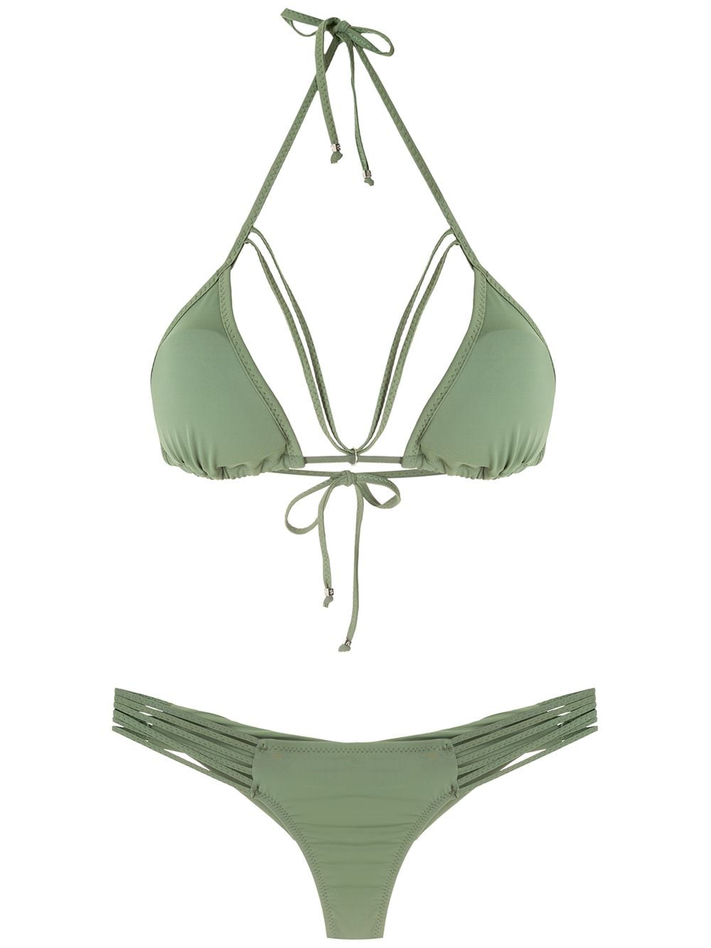 Amir Slama straps triangle bikini set - Green von Amir Slama
