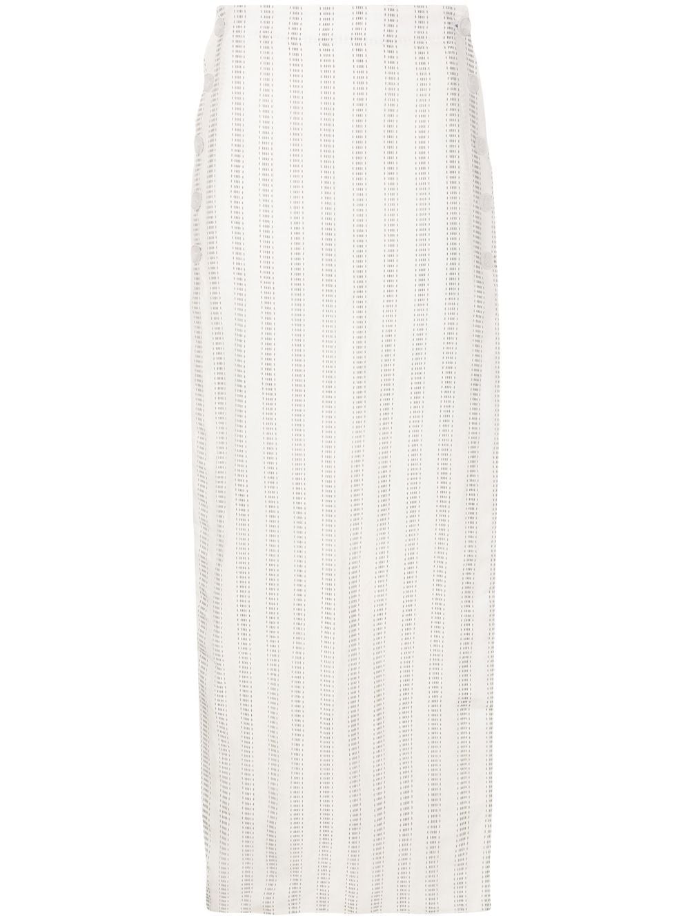 Amir Slama stripe-print maxi skirt - White von Amir Slama