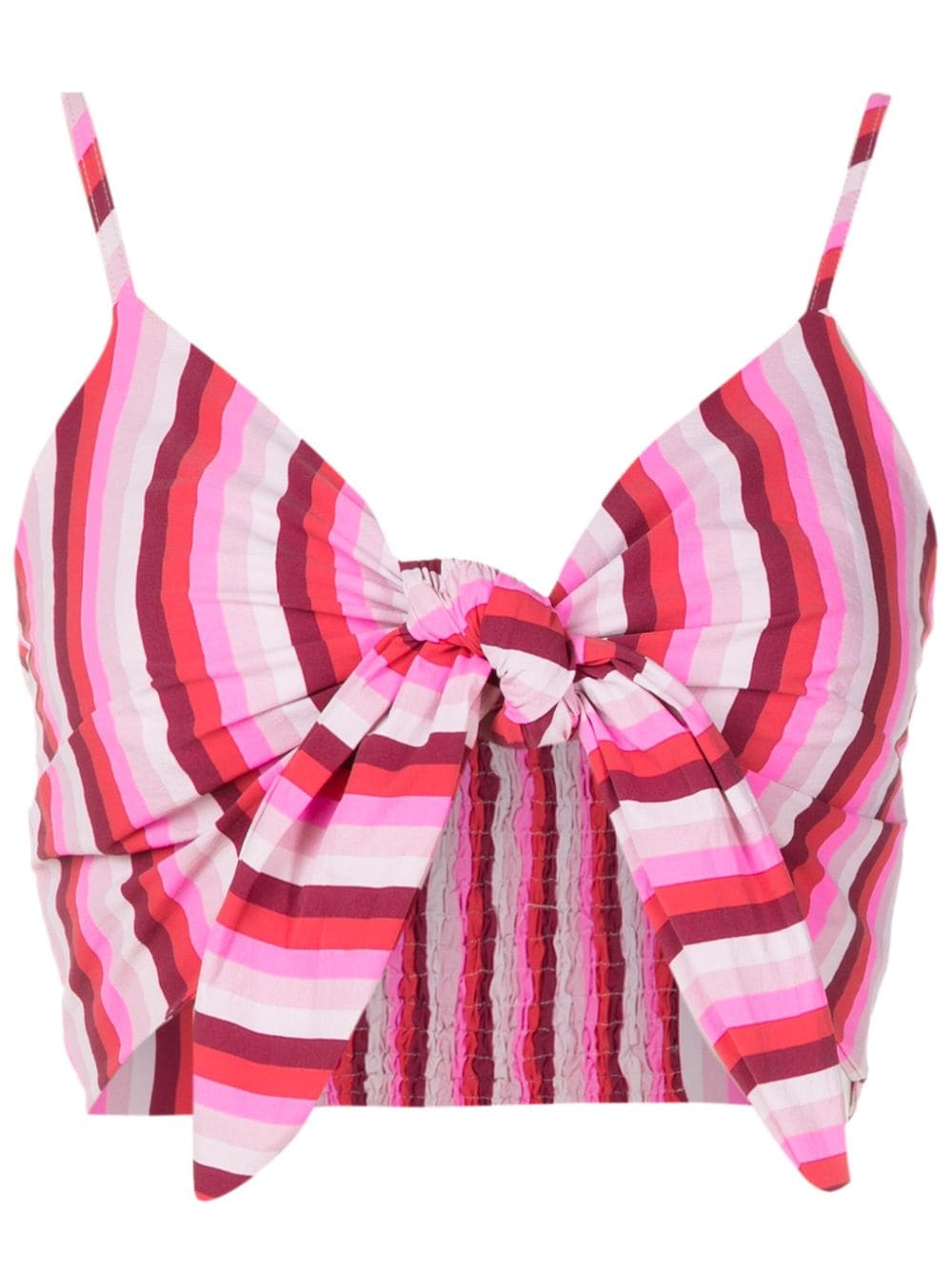 Amir Slama stripe-print tied crop top - Pink von Amir Slama