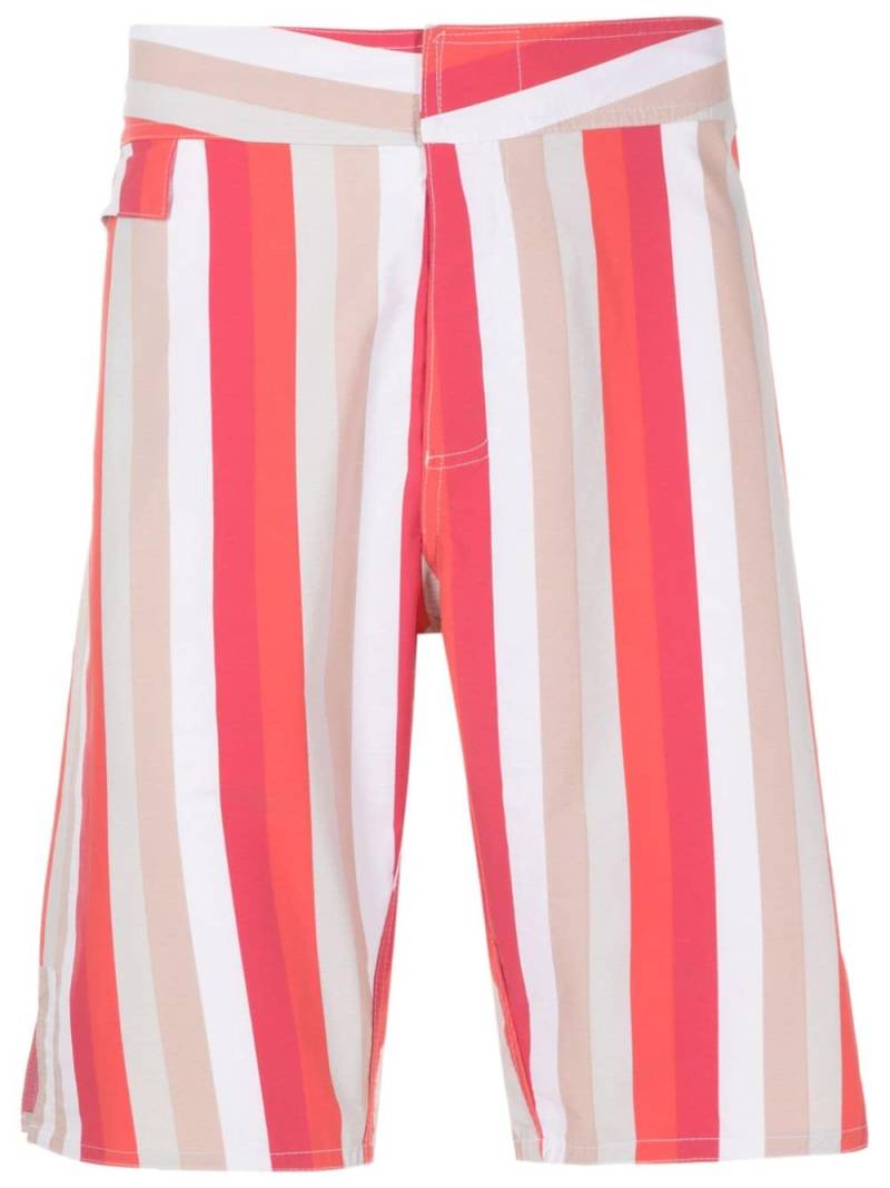 Amir Slama striped mid-rise bermuda shorts - Orange von Amir Slama