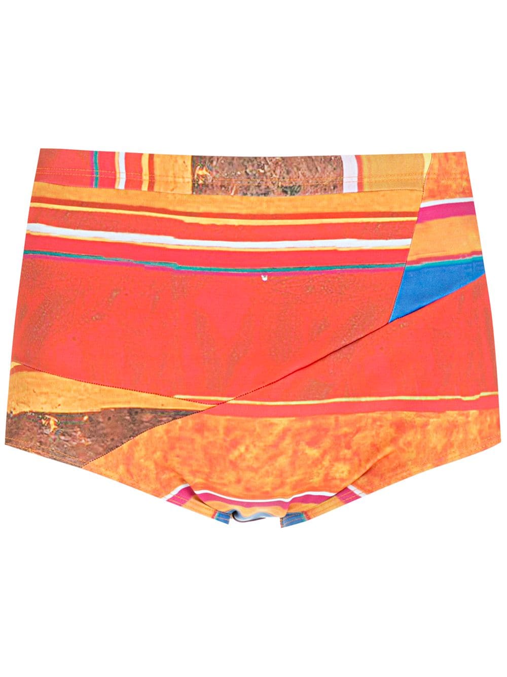 Amir Slama striped panels swimming trunks - Orange von Amir Slama