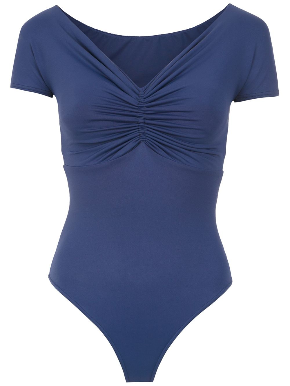 Amir Slama swimsuit with gathered details - Blue von Amir Slama