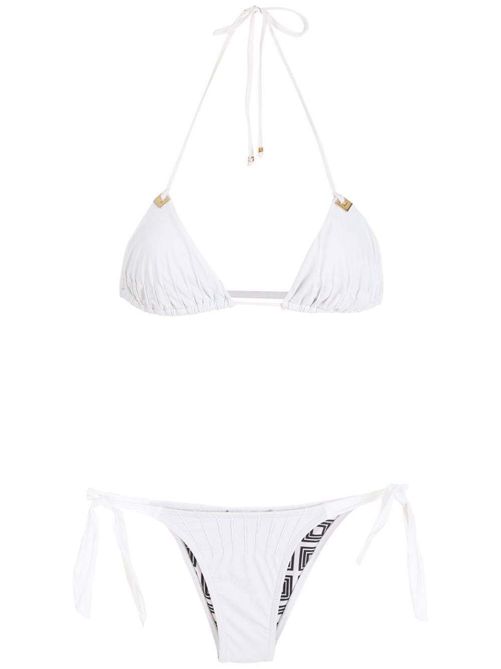 Amir Slama textured triangle bikini set - White von Amir Slama