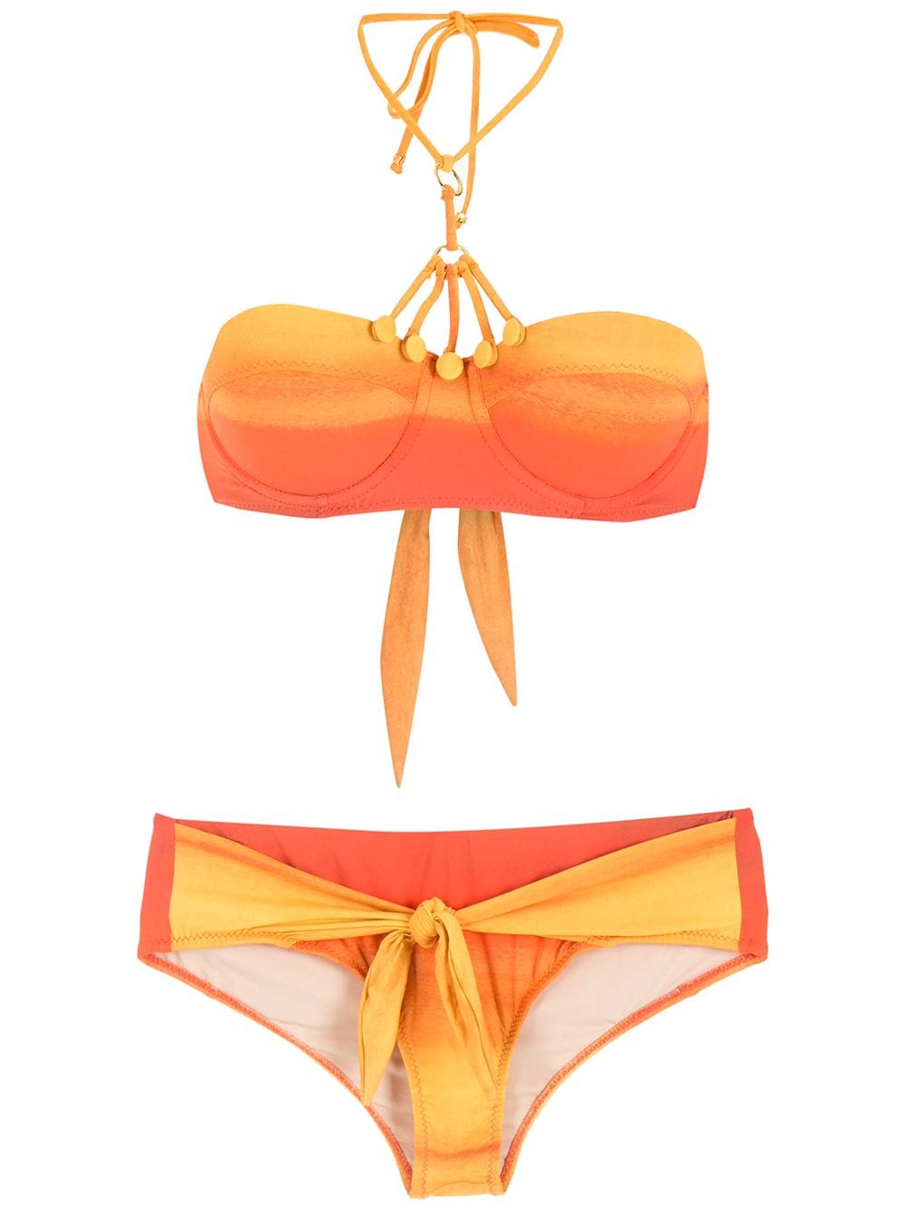 Amir Slama tie-fastening printed bikini set - Orange von Amir Slama