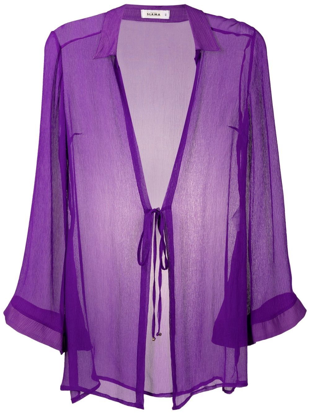 Amir Slama tie-front crinkled silk blouse - Purple von Amir Slama