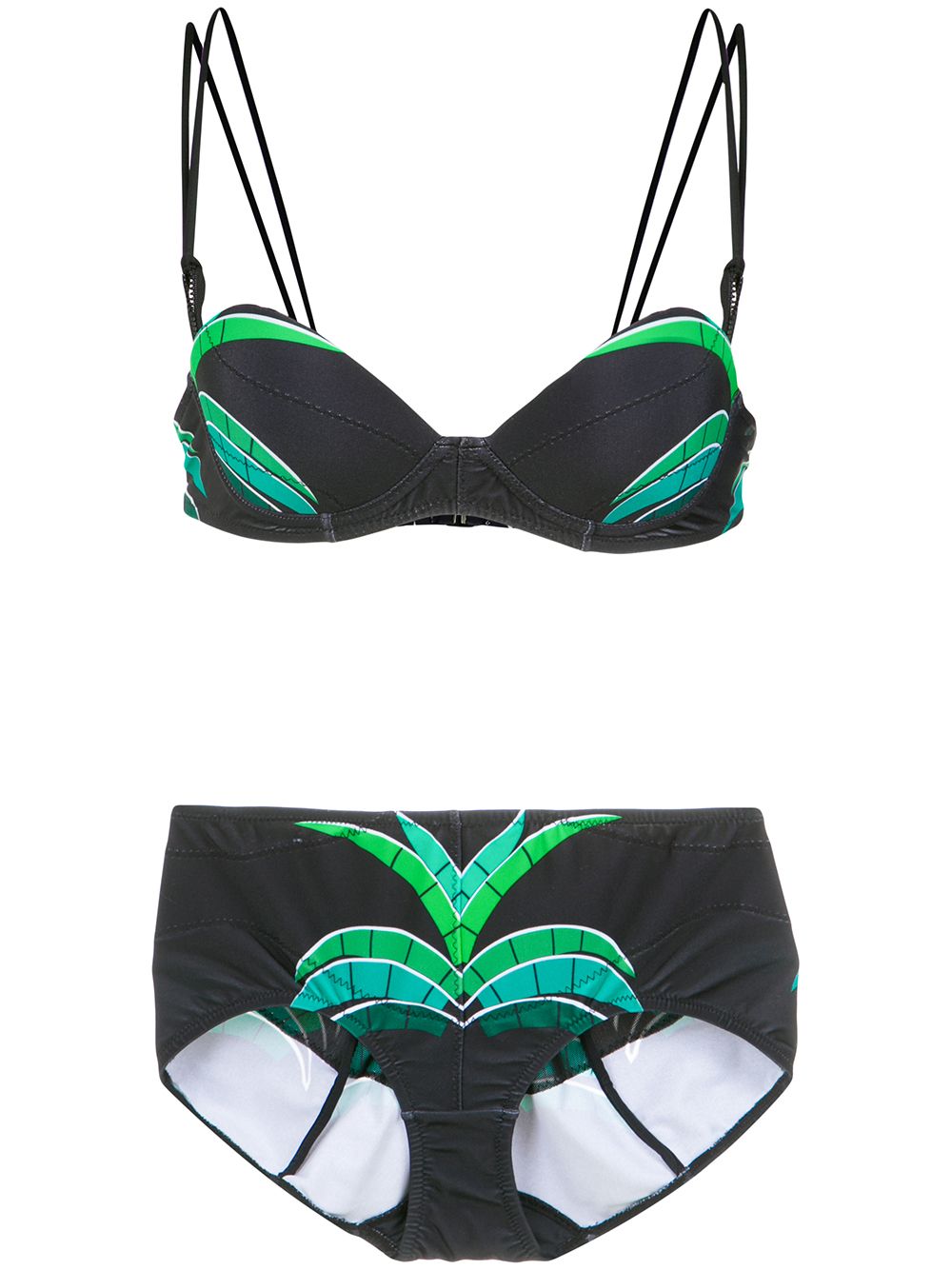 Amir Slama tropical print bikini set - Black von Amir Slama