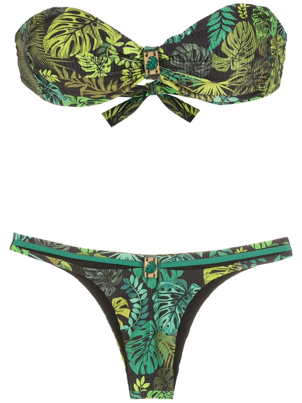 Amir Slama tropical print strapless bikini - Green von Amir Slama