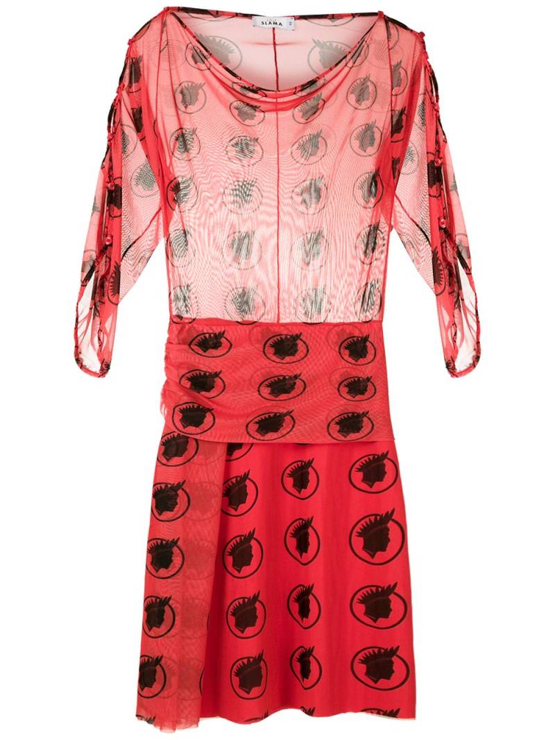 Amir Slama tulle printed dress - Red von Amir Slama