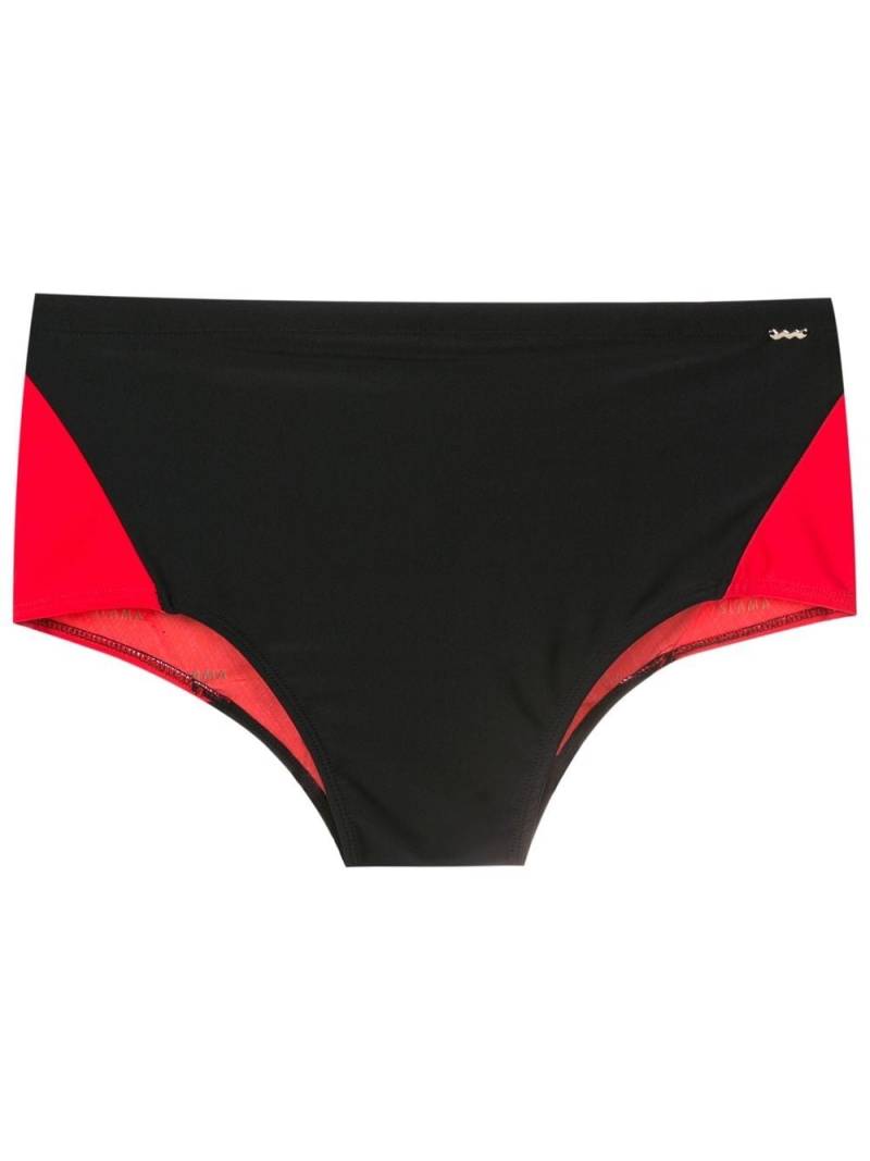 Amir Slama two-tone slip-on swim trunks - Black von Amir Slama