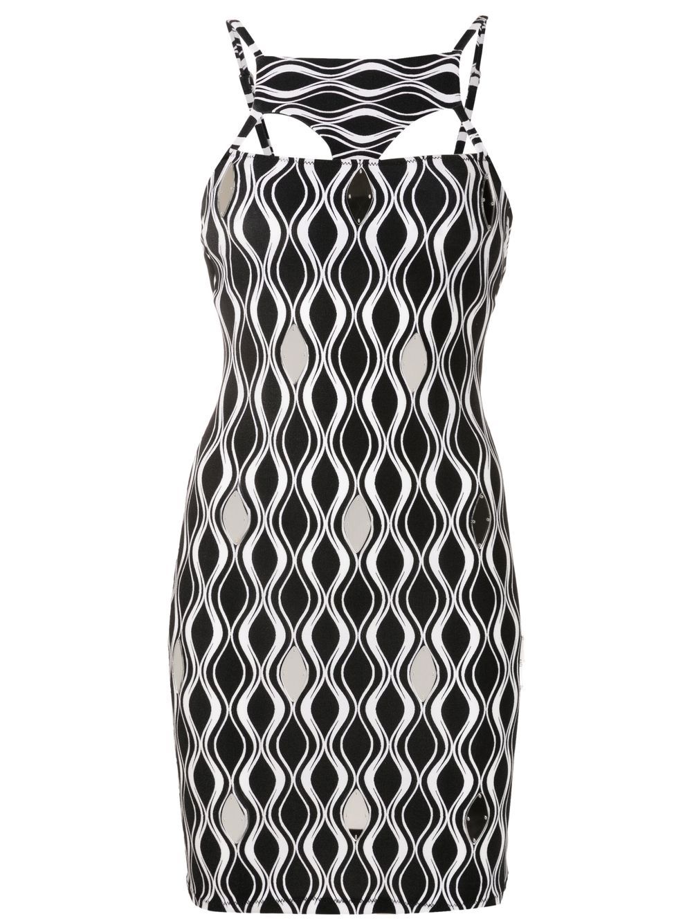 Amir Slama wave-print bodycon mini dress - Black von Amir Slama