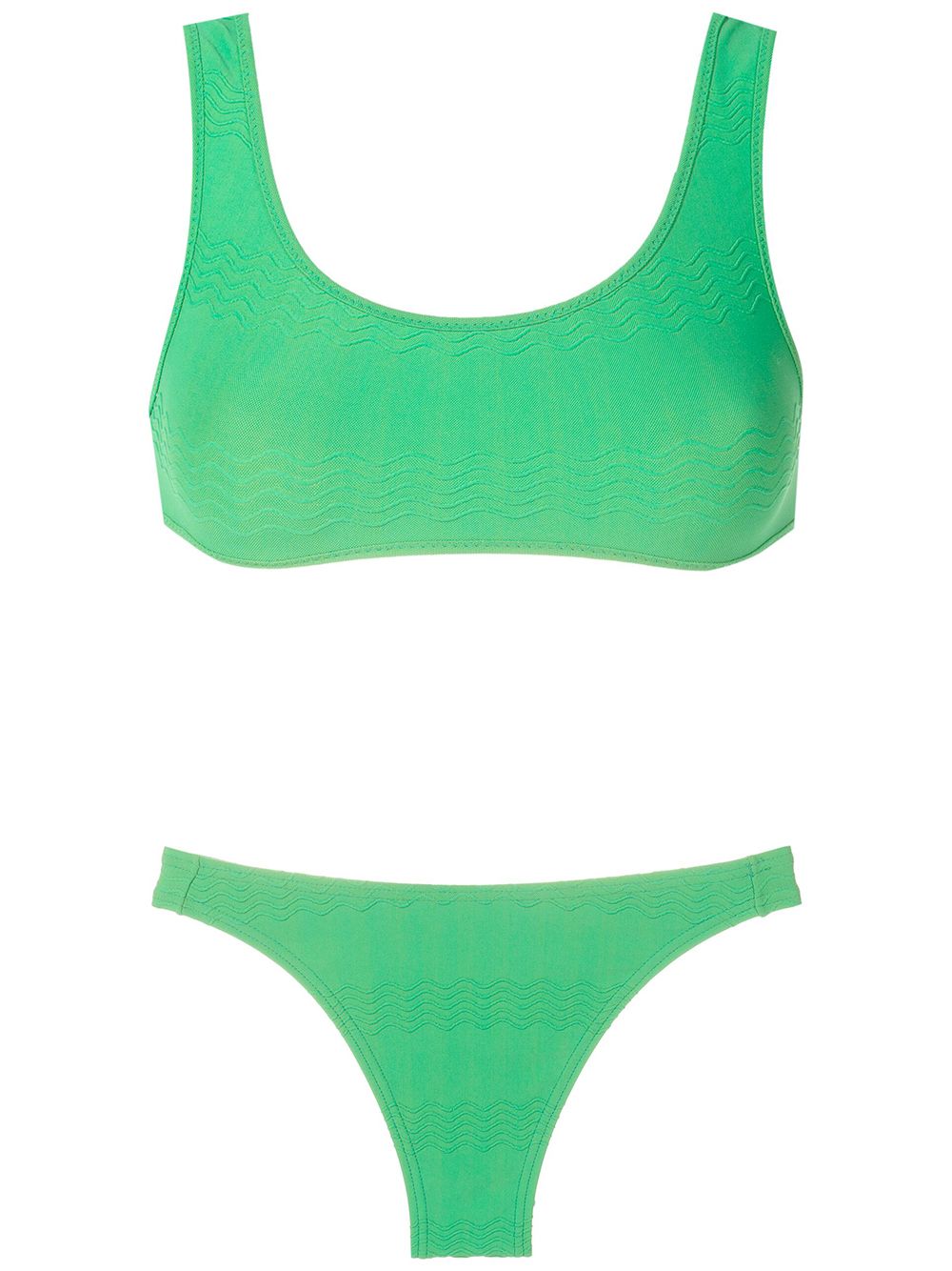 Amir Slama wave-stitch non-wired bikini set - Green von Amir Slama