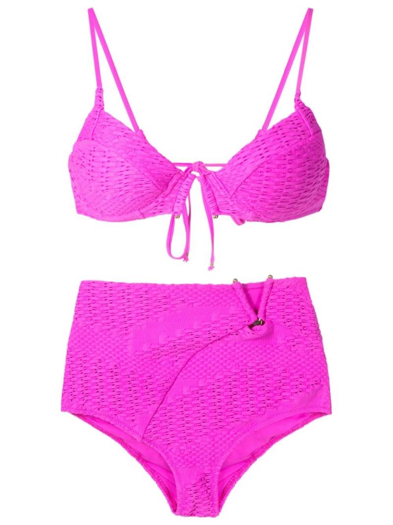 Amir Slama woven cut-out bikini set - Pink von Amir Slama
