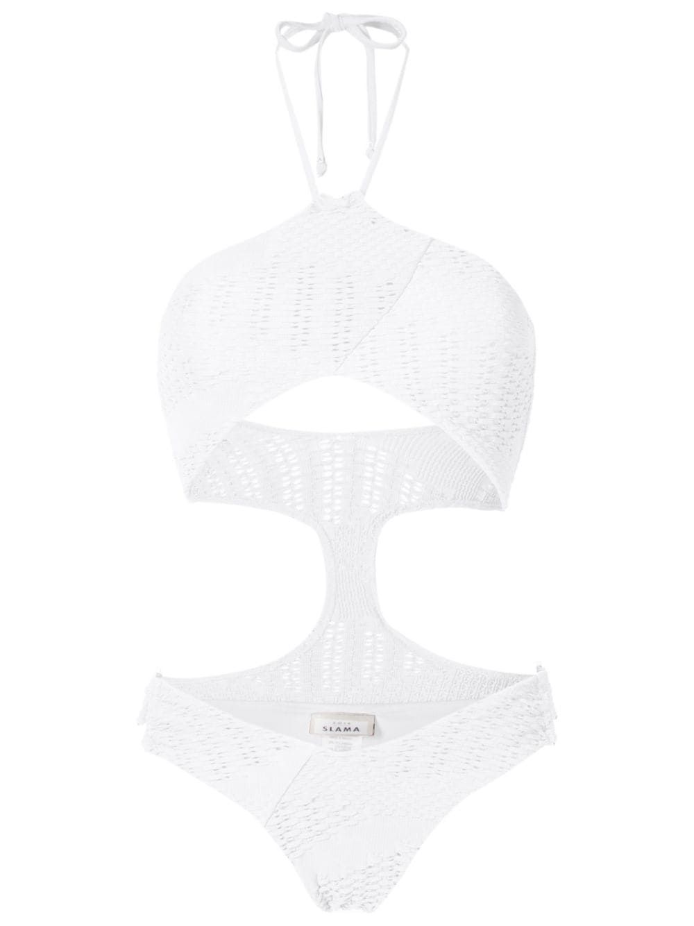 Amir Slama woven halterneck one-piece - White von Amir Slama