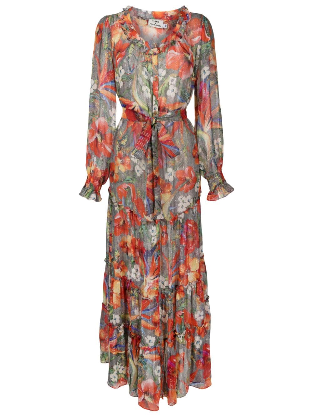 Amir Slama x Cesca Civita floral-print silk dress - Grey von Amir Slama