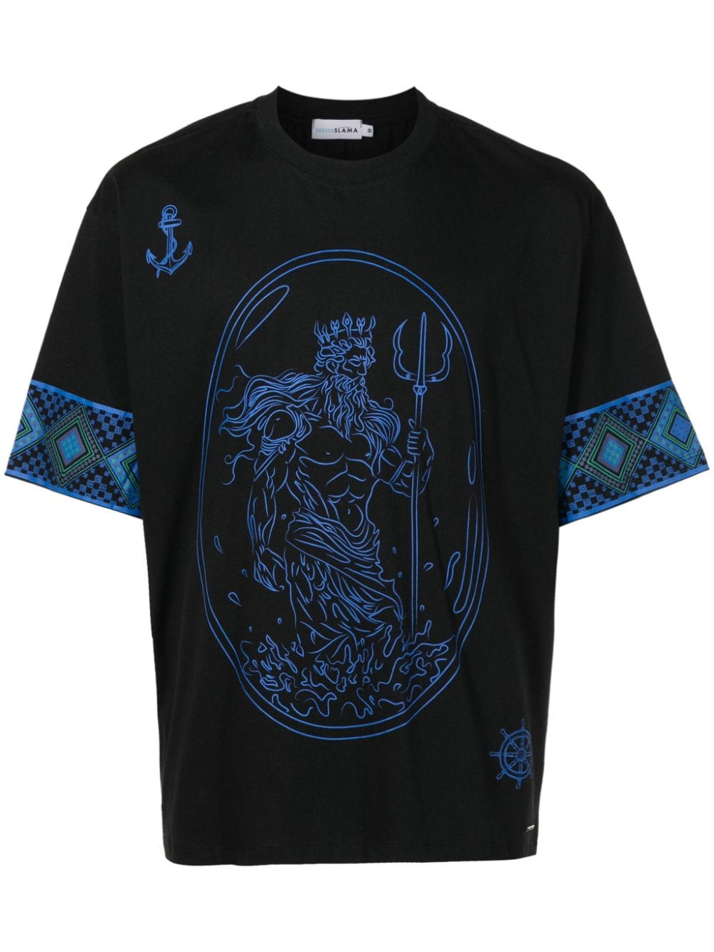 Amir Slama x Mahaslama Poseidon-print cotton T-shirt - Black von Amir Slama