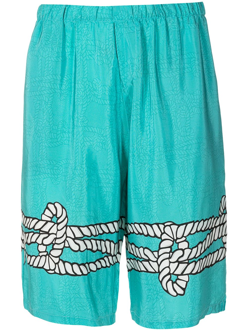 Amir Slama x Mahaslama graphic-print silk bermuda shorts - Blue von Amir Slama