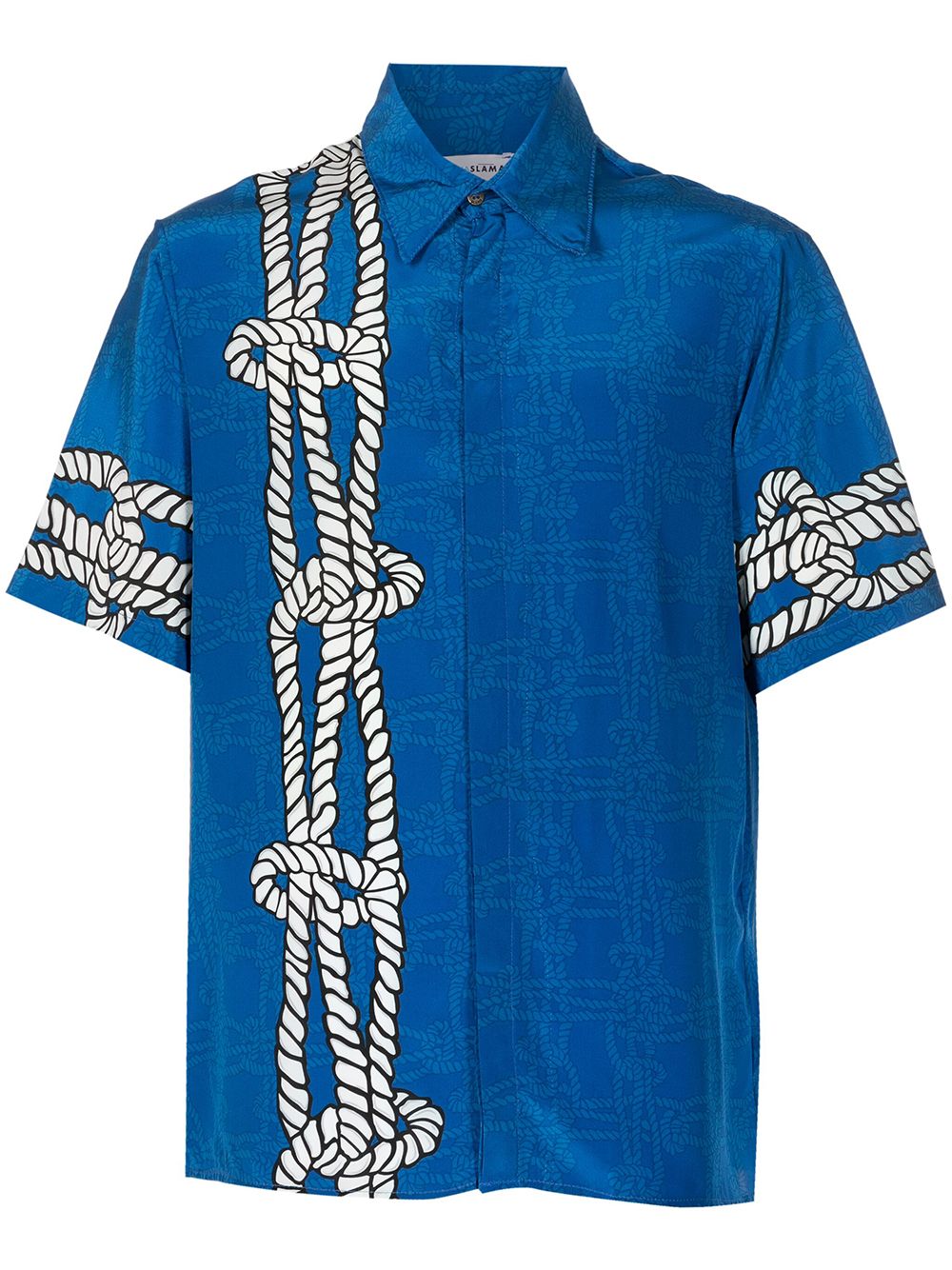 Amir Slama x Mahaslama graphic-print silk shirt - Blue von Amir Slama