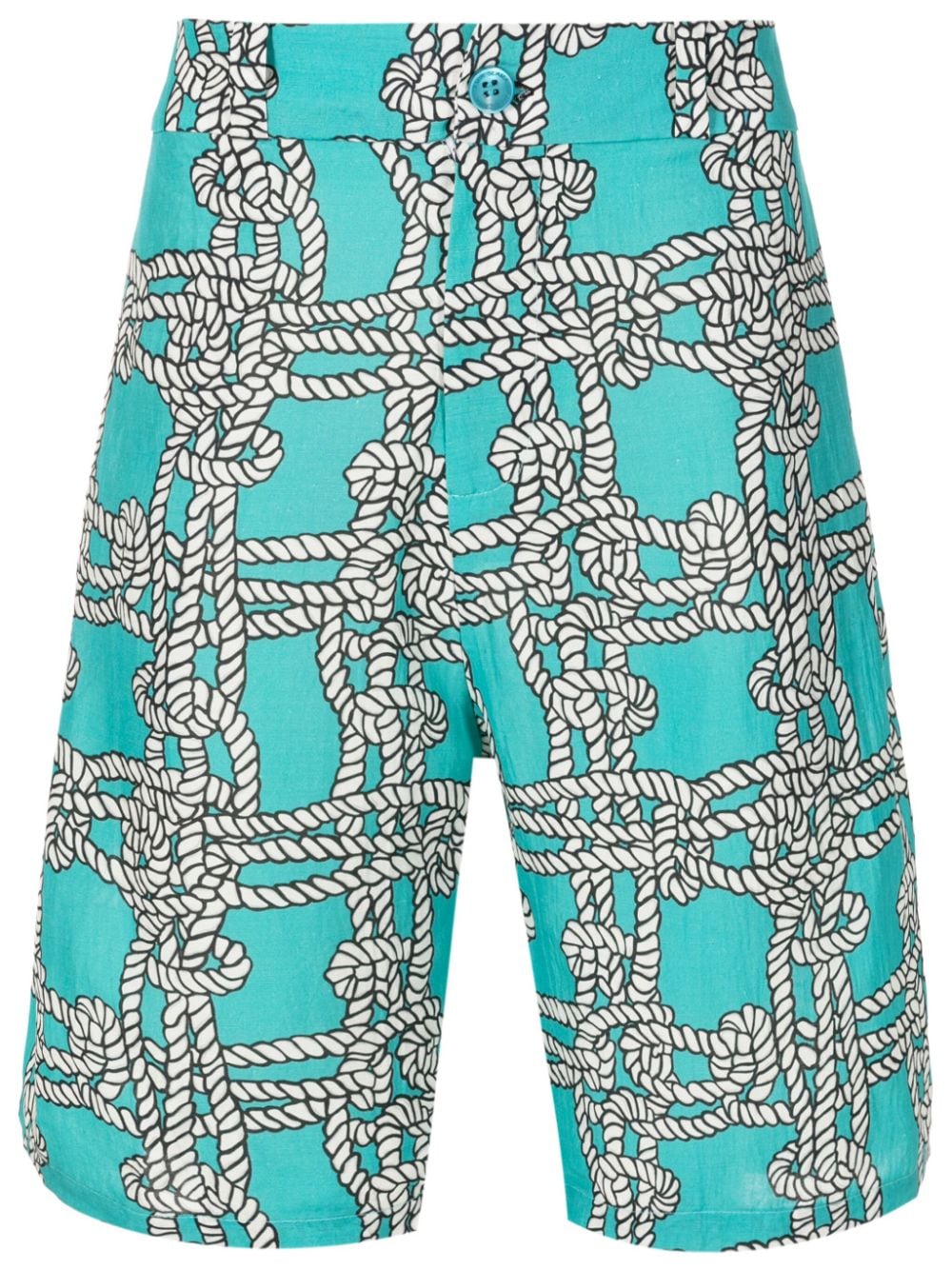 Amir Slama x Mahaslama knot-print linen-blend shorts - Blue von Amir Slama