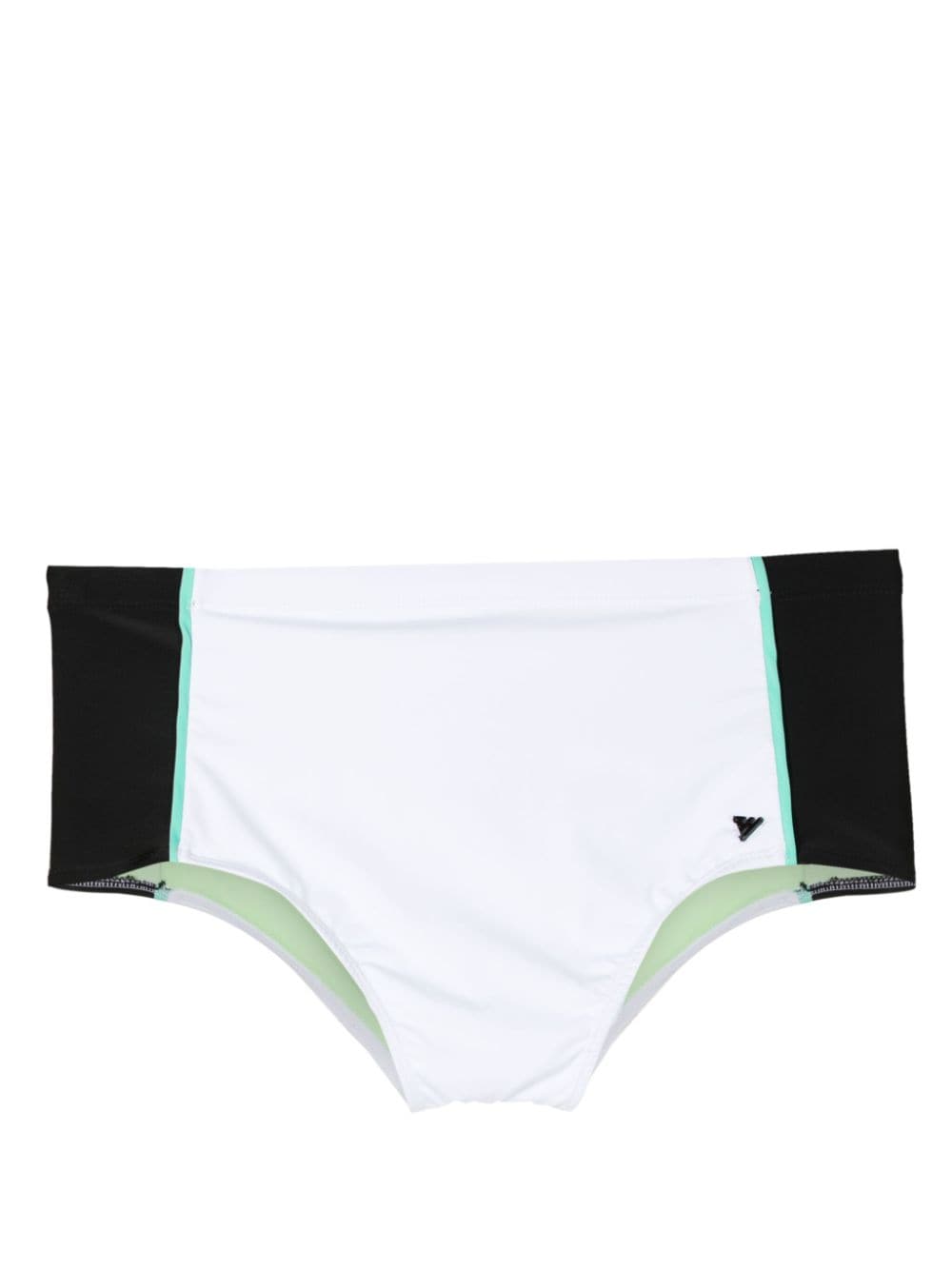 Amir Slama x Mahaslama logo-appliqué panelled swim shorts - White von Amir Slama