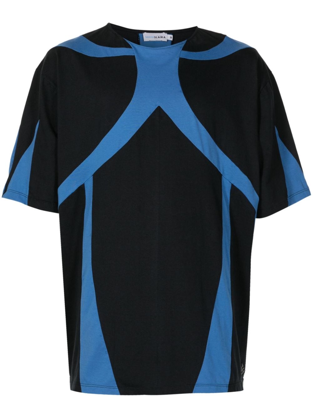 Amir Slama x Mahaslama panelled round-neck T-shirt - Blue von Amir Slama