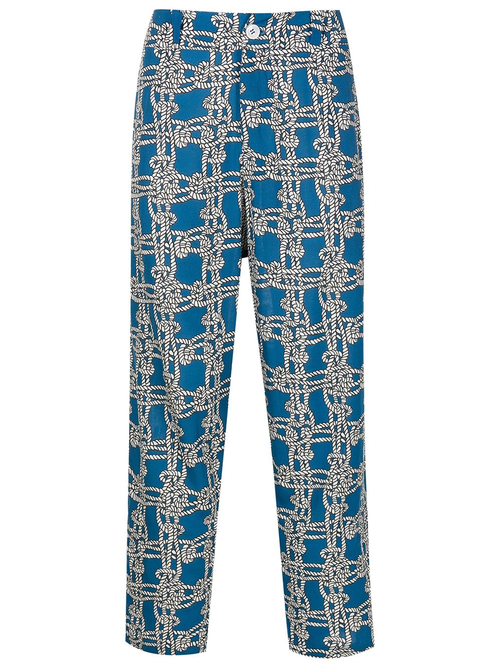 Amir Slama x Mahaslama rope-print linen-blend trousers - Blue von Amir Slama