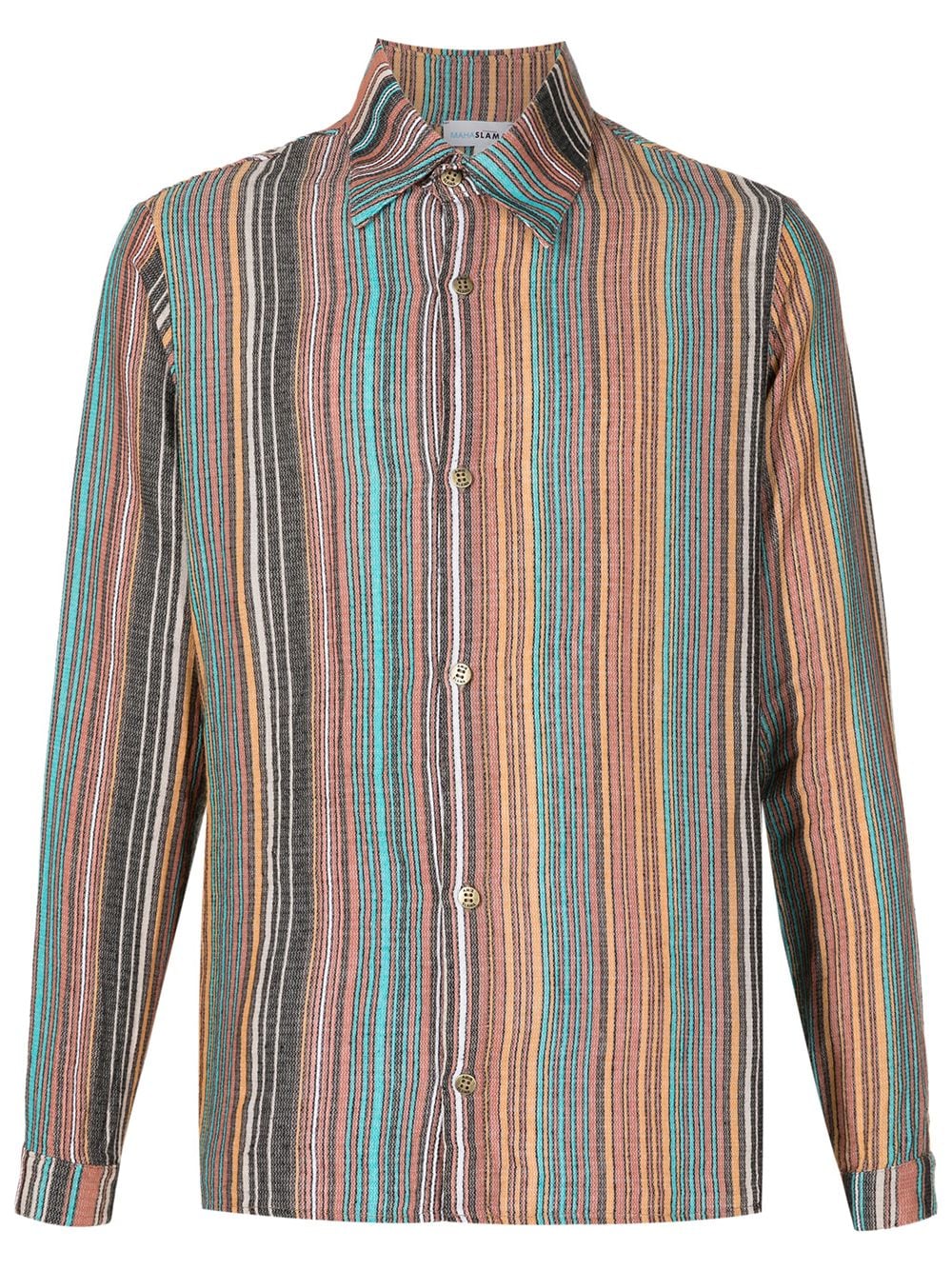 Amir Slama x Mahaslama striped jacquard cotton shirt - Brown von Amir Slama