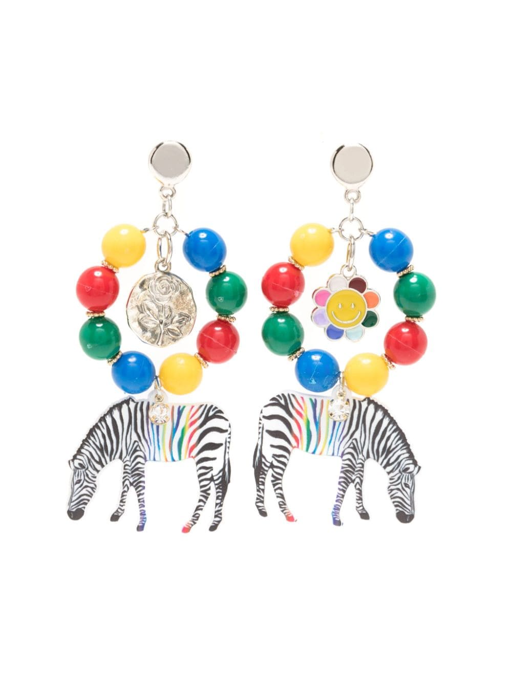 Amir Slama zebra-pendant earrings - Multicolour von Amir Slama