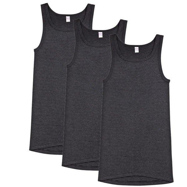 3er Pack Jeans Feinripp - Unterhemd Tanktop Herren Grau 4XL von Ammann