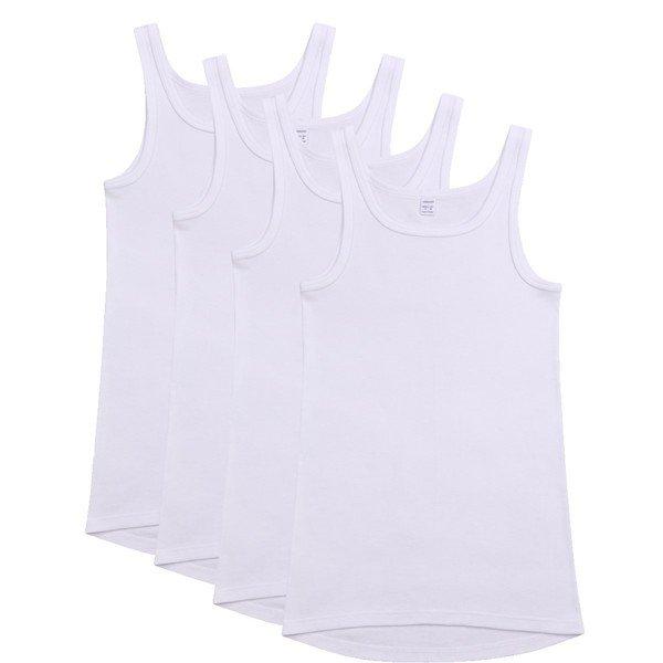 4er Pack Organic Cotton Feinripp - Unterhemd Tanktop Herren Weiss XXL von Ammann