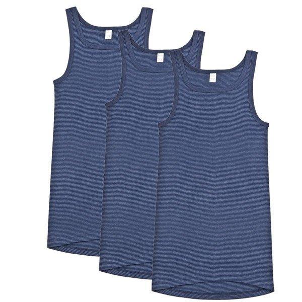 3er Pack Jeans Feinripp - Unterhemd Tanktop Herren Blau M von Ammann