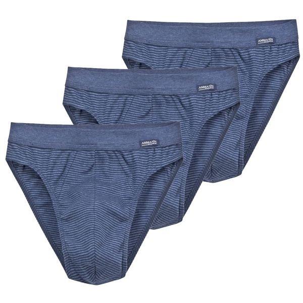 3er Pack Jeans Feinripp - Mini-slip Unterhose Herren Blau M von Ammann