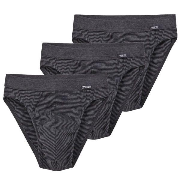 3er Pack Jeans Feinripp - Mini-slip Unterhose Herren Grau XXL von Ammann