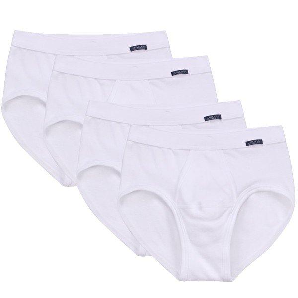 4er Pack Organic Cotton Feinripp - Slip Unterhose Mit Eingriff Herren Weiss XXL von Ammann