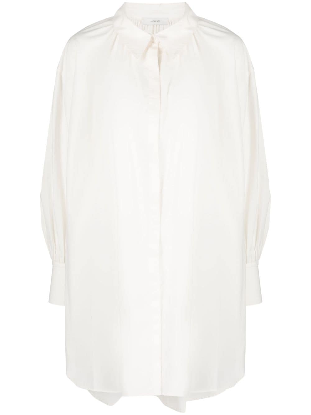 Amomento pleat-detail organic-cotton shirt - Neutrals von Amomento