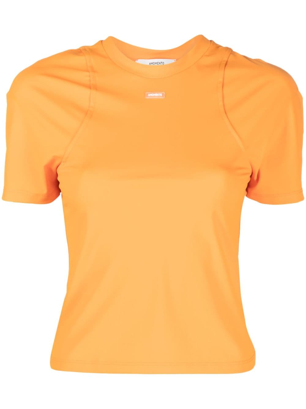 Amomento slim logo-patch T-shirt - Orange von Amomento