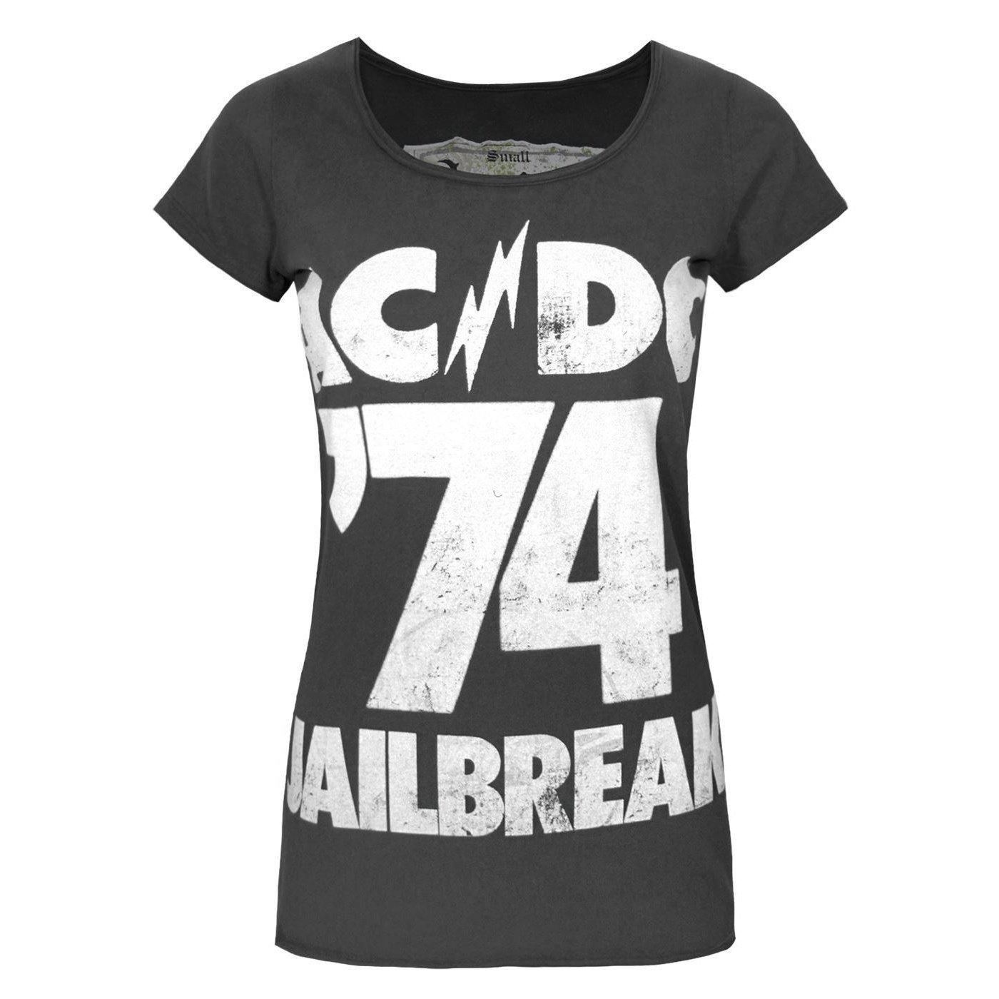 Acdc Tshirt Jailbreak 74 Damen Charcoal Black S von Amplified