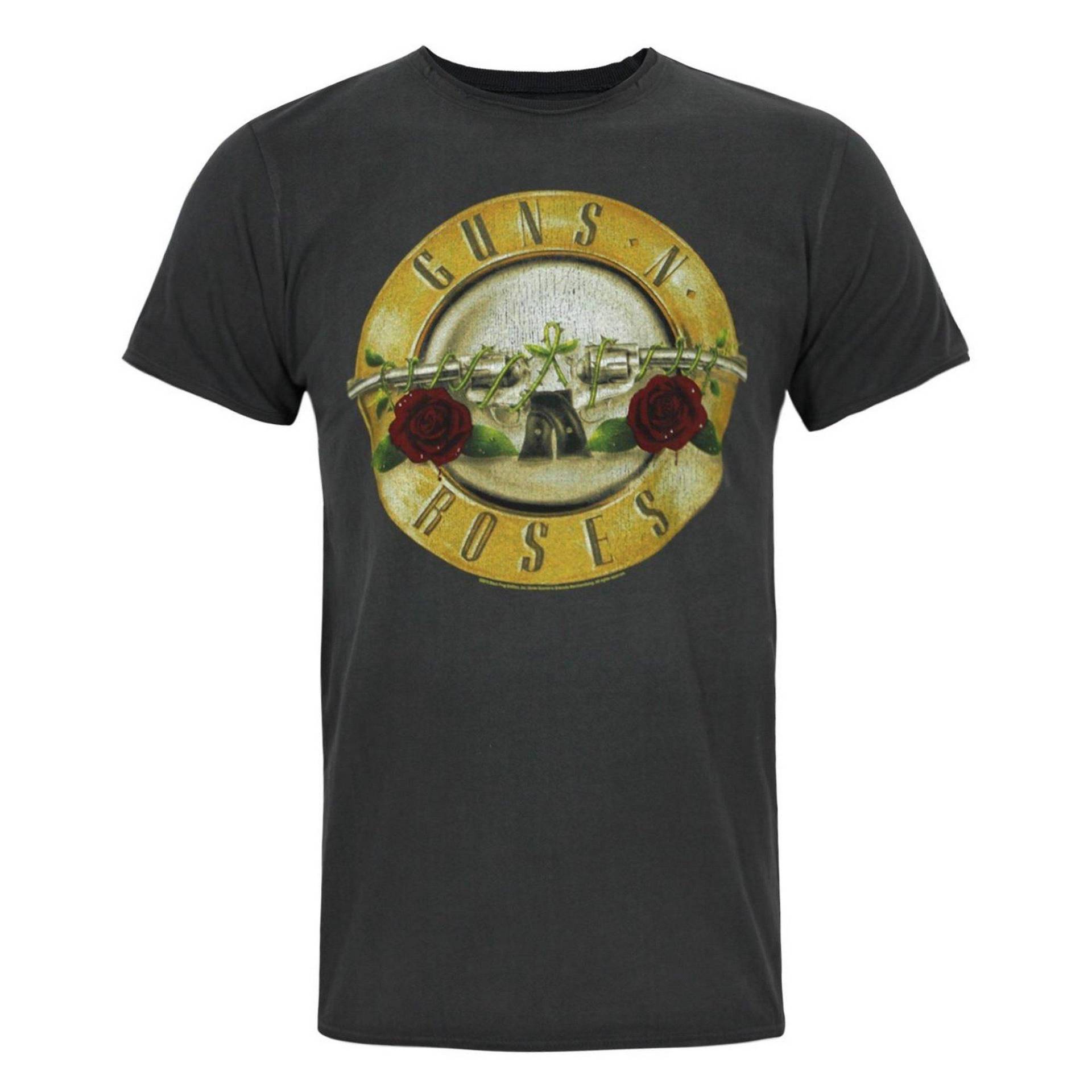 Guns N Roses Foil Drum T-shirt Herren Schiefergrau S von Amplified