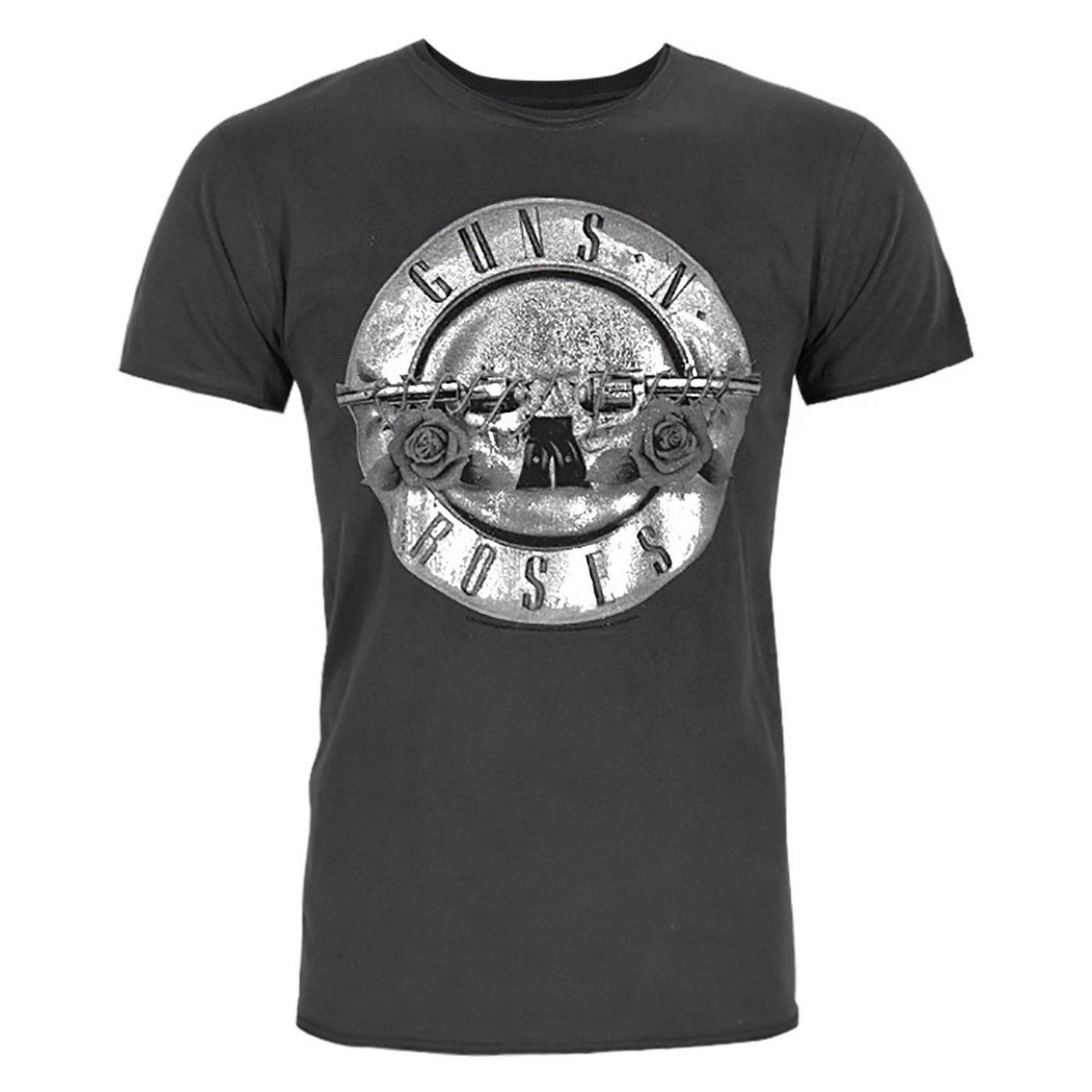 Guns N Roses Foil Drum T-shirt Herren Taubengrau S von Amplified