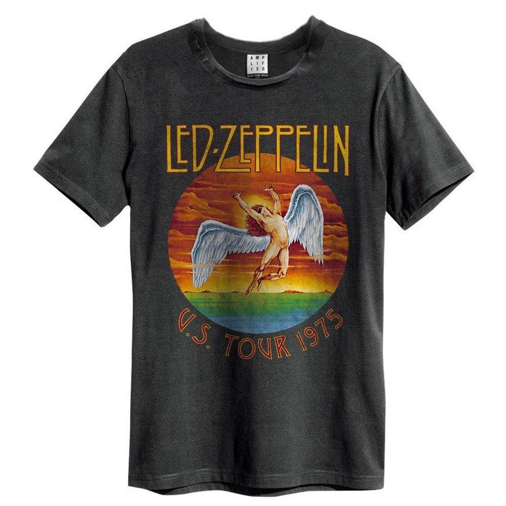 Led Zeppelin Tour 75 Tshirt Herren Charcoal Black XS von Amplified