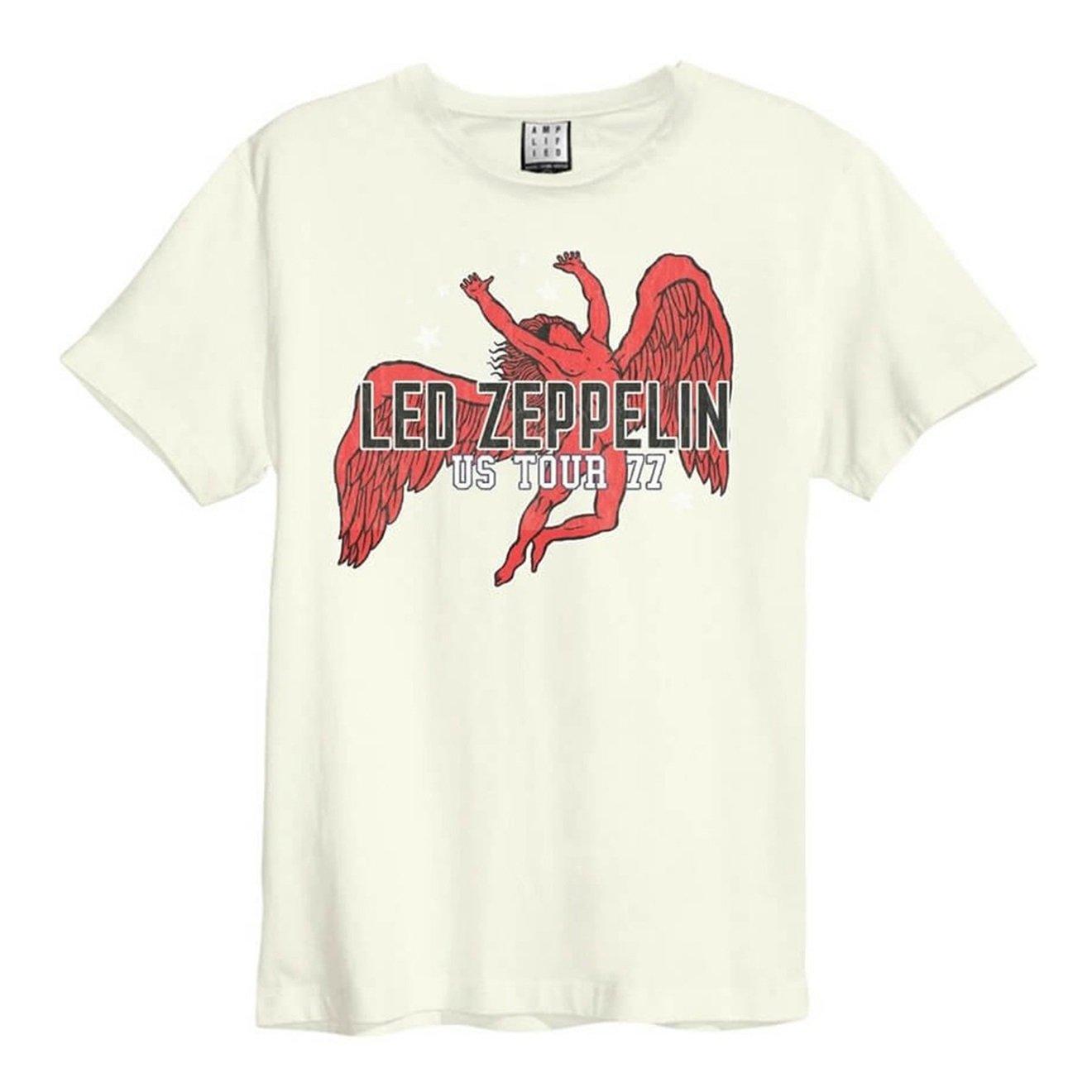 Led Zeppelin Us Tour 77 Tshirt Damen Weiss L von Amplified