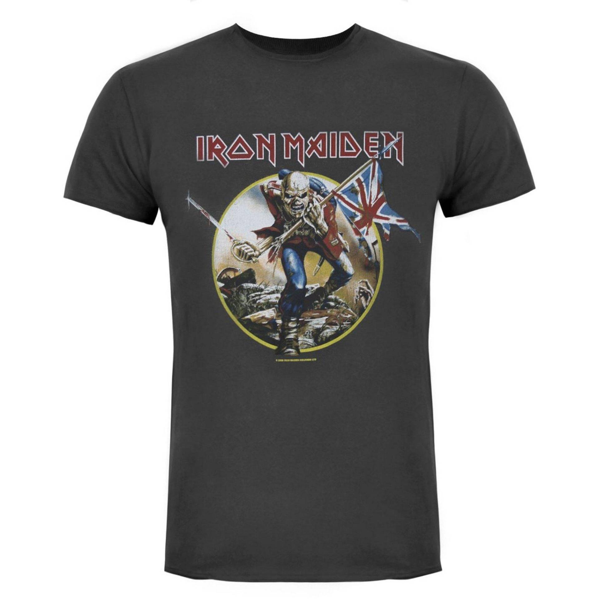 Offizielles Iron Maiden Trooper Tshirt Herren Charcoal Black S von Amplified