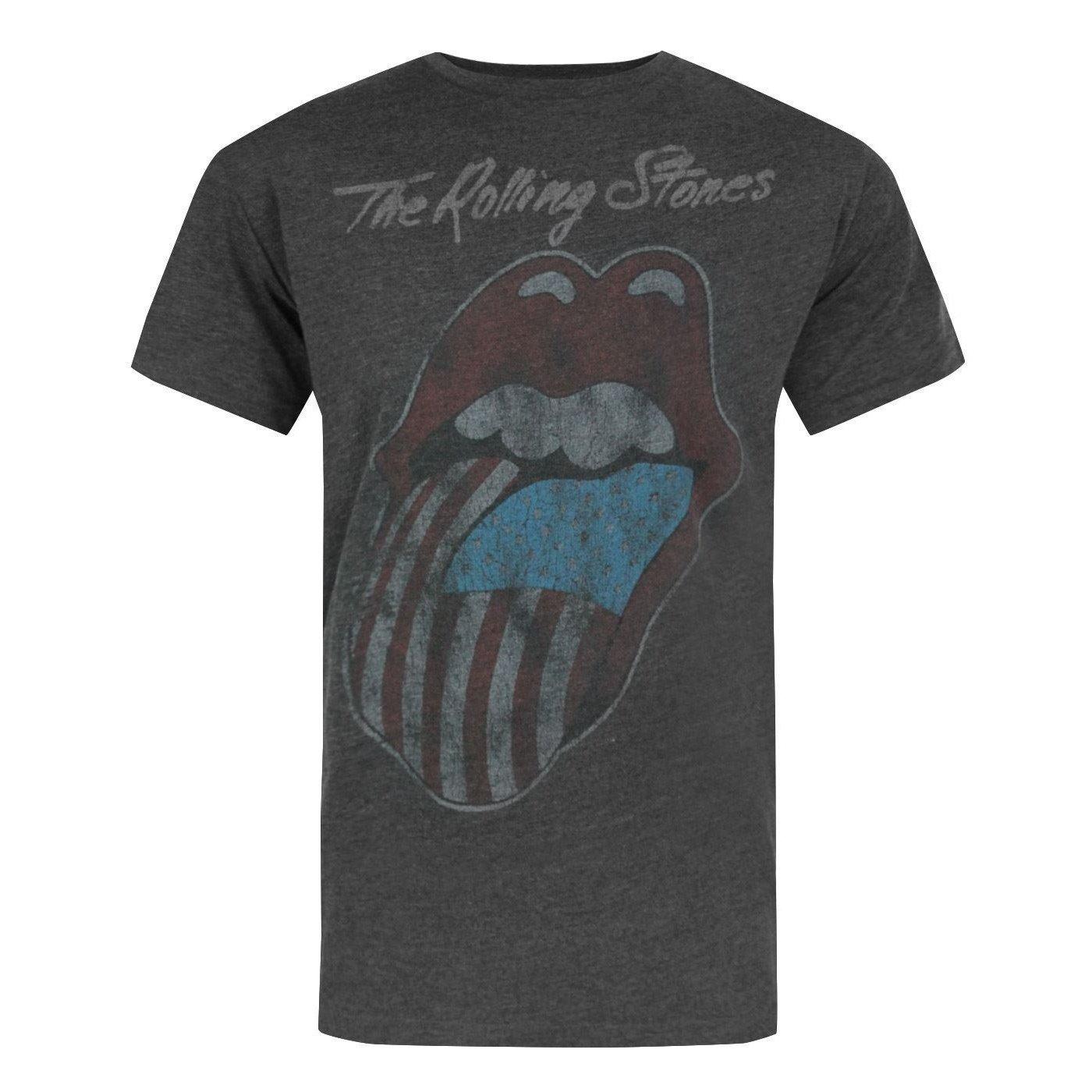 Offizielles Rolling Stones Usa Tour 2 Tshirt Herren Schwarz L von Amplified