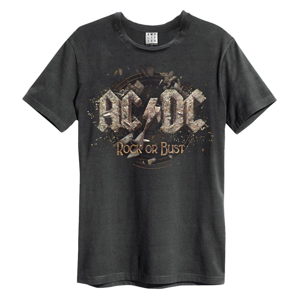 Rock Or Bust Tshirt Damen Charcoal Black XS von Amplified